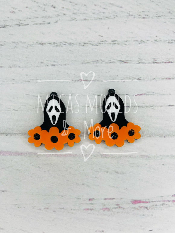 Acrylic Earring Components - Ghostface Flowers
