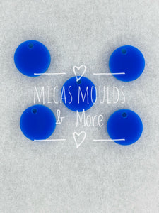 12mm Acrylic Earring Topper - Circle Blue