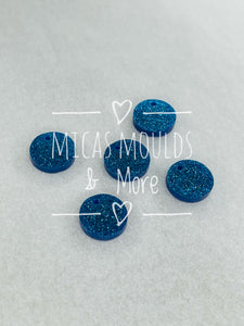 12mm Acrylic Earring Topper - Circle Dark Blue Glitter