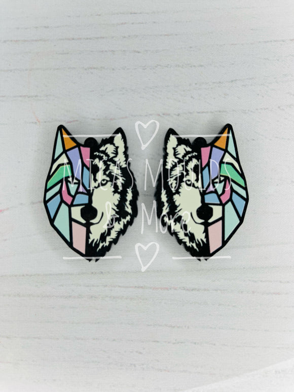 Acrylic Earring Components - Wolf