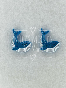 Acrylic Earring Studs - Whale (4 Pack)