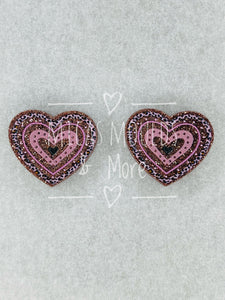 Acrylic Earring Studs - Bronze Heart (4 Pack)