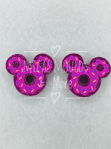 Acrylic Earring Components - Doughnut Mickey