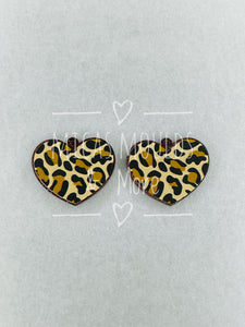 Acrylic Earring Components - Bronze Heart