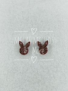 Acrylic Earring Studs - Bunny Bronze Glitter (4 Pack)