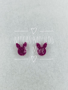 Acrylic Earring Studs - Bunny Pink Glitter (4 Pack)