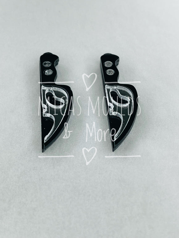 Acrylic Earring Components - Ghostface Knife