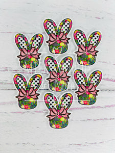 Floral Dots Bunny Ears Resin