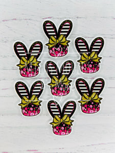 Floral Stripes Bunny Ears Resin