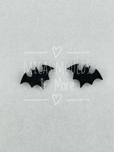 Acrylic Earring Studs - Bat - Black Glitter (4 Pack)