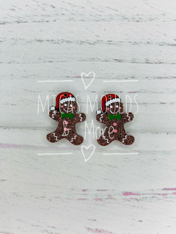 Acrylic Earring Components - Gingerbread Man