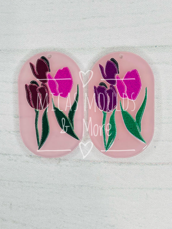 Acrylic Earring Component - Tulips