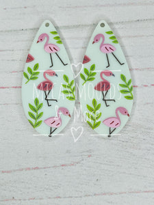 Acrylic Earring Component - Flamingo