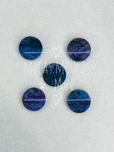 12mm Acrylic Earring Topper - Purple/Black/Blue Marble Circle