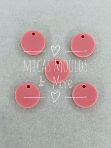 12mm Acrylic Earring Topper - Pastel Pink Circle