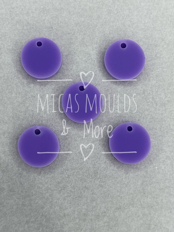 12mm Acrylic Earring Topper - Pastel Purple Circle