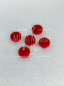 12mm Acrylic Earring Topper - Circle Red