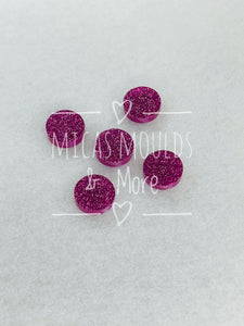 12mm Acrylic Earring Topper - Circle Pink Glitter