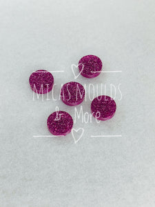 15mm Acrylic Earring Topper - Circle Pink Glitter