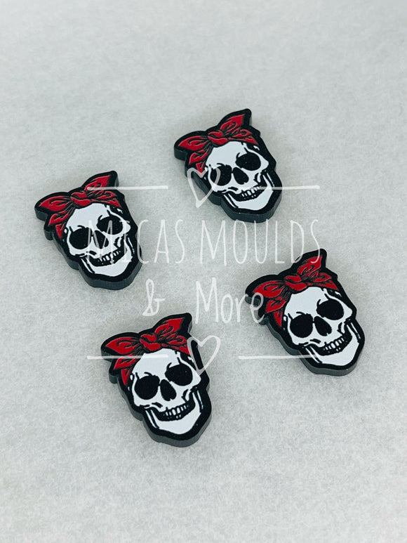 Acrylic Earring Studs - Skull