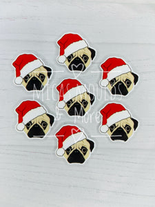 Christmas Pug Head Resin