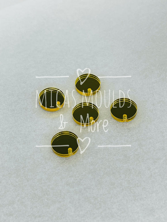 12mm Acrylic Earring Topper - Circle Gold