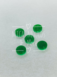 15mm Acrylic Earring Topper - Circle Green Glitter