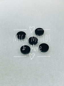 12mm Acrylic Earring Topper - Circle Black Glitter