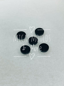 15mm Acrylic Earring Topper - Circle Black Glitter