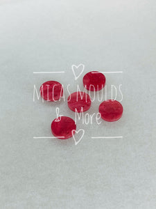 12mm Acrylic Earring Topper - Circle Red Marble