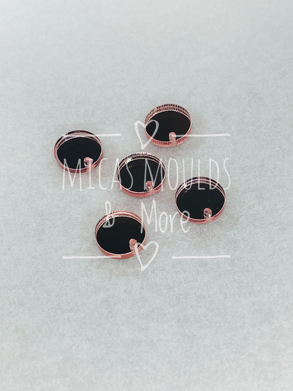 12mm Acrylic Earring Topper - Circle Rose Gold