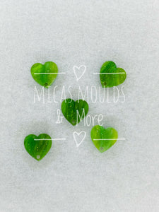 12mm Acrylic Earring Topper - Heart Green Marble