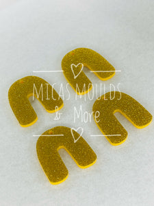 Acrylic Earring Component - Gold Glitter