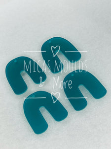 Acrylic Earring Component - Matte Teal