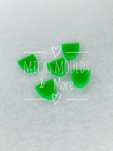 12mm Acrylic Earring Topper - Semi Oval Green