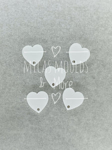 12mm Acrylic Earring Topper - Heart White