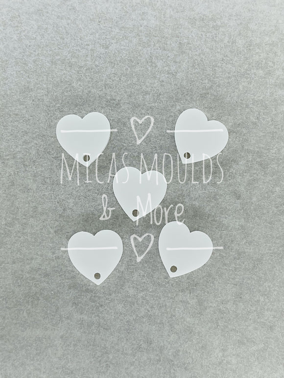 12mm Acrylic Earring Topper - Heart White