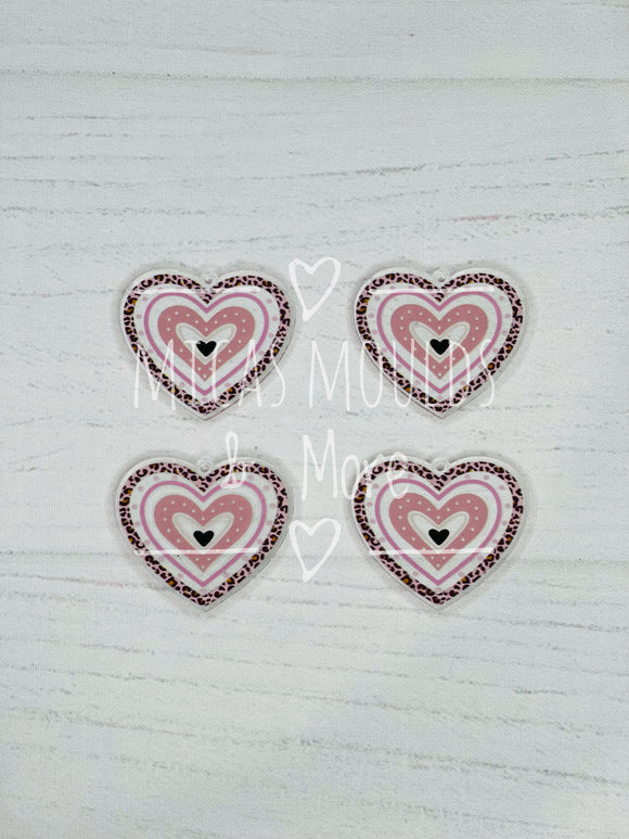 Acrylic Earring Components - Clear Heart