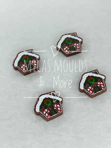 Acrylic Earring Studs - Gingerbread House