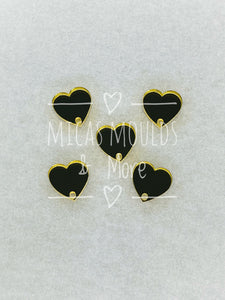 12mm Acrylic Earring Topper - Heart Gold