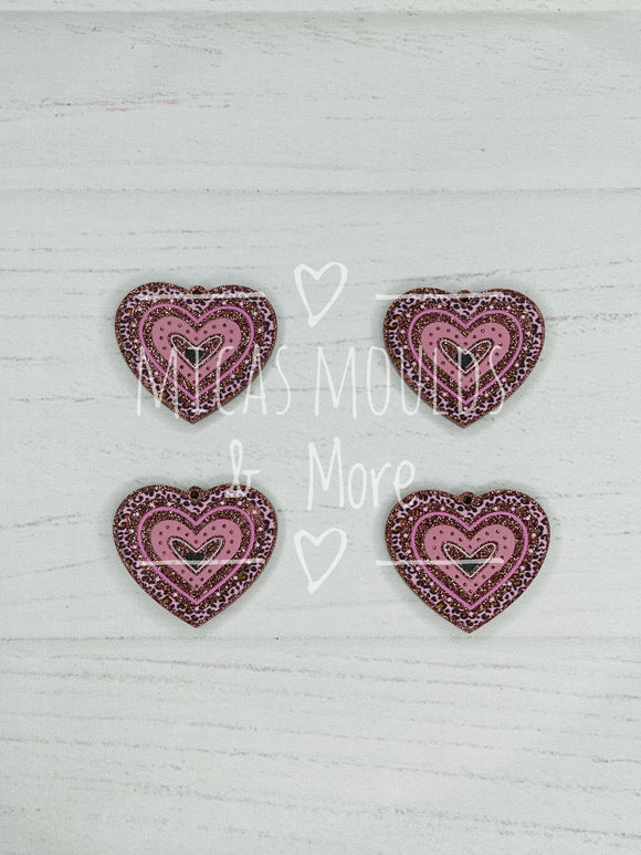 Acrylic Earring Components - Bronze Heart