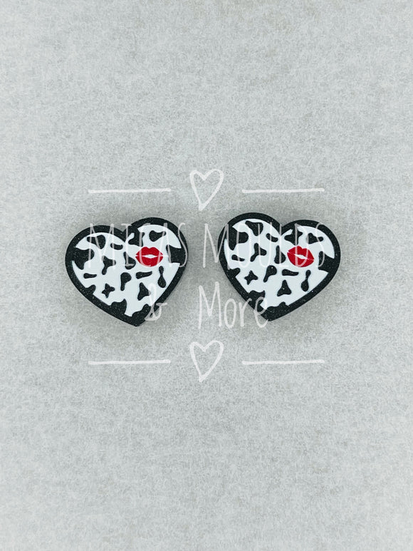 Acrylic Earring Studs - Snow Leopard Kiss (4 Pack)