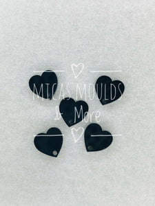 12mm Acrylic Earring Topper - Heart Black